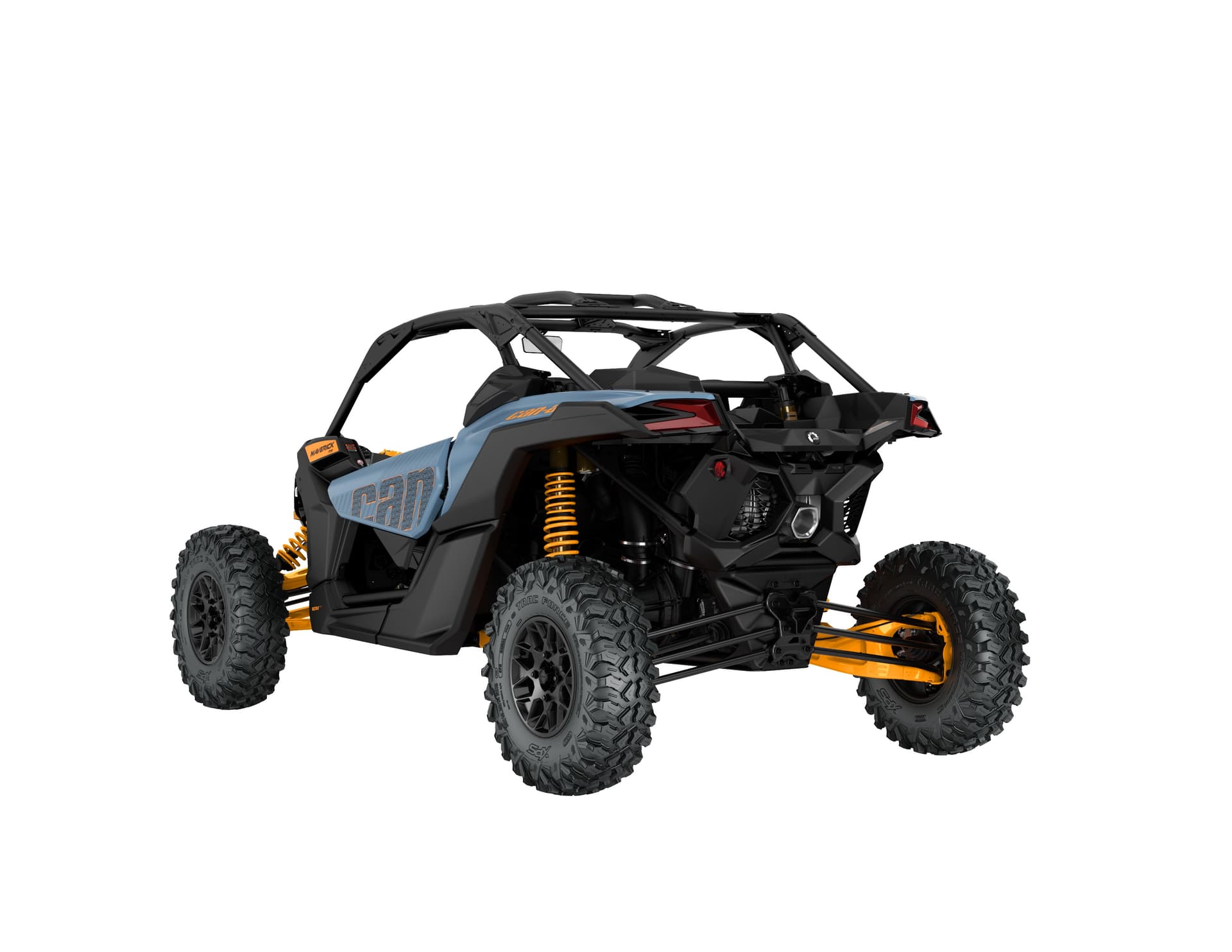 Can-Am Maverick X3 RS Turbo RR — Scandi Blue & Orange Crush, вид сзади