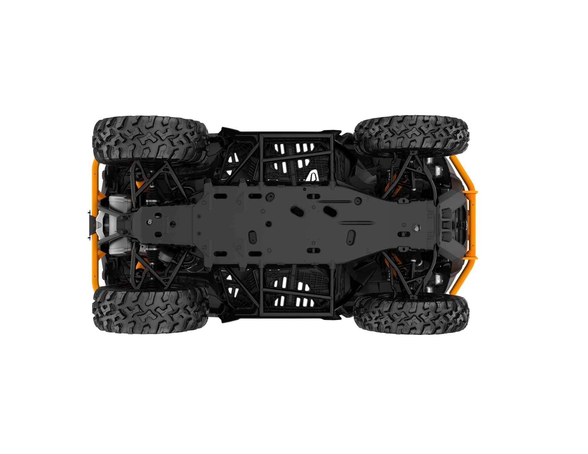 Can-Am Outlander MAX XT-P 1000R — Mineral Grey & Orange Crush, вид снизу