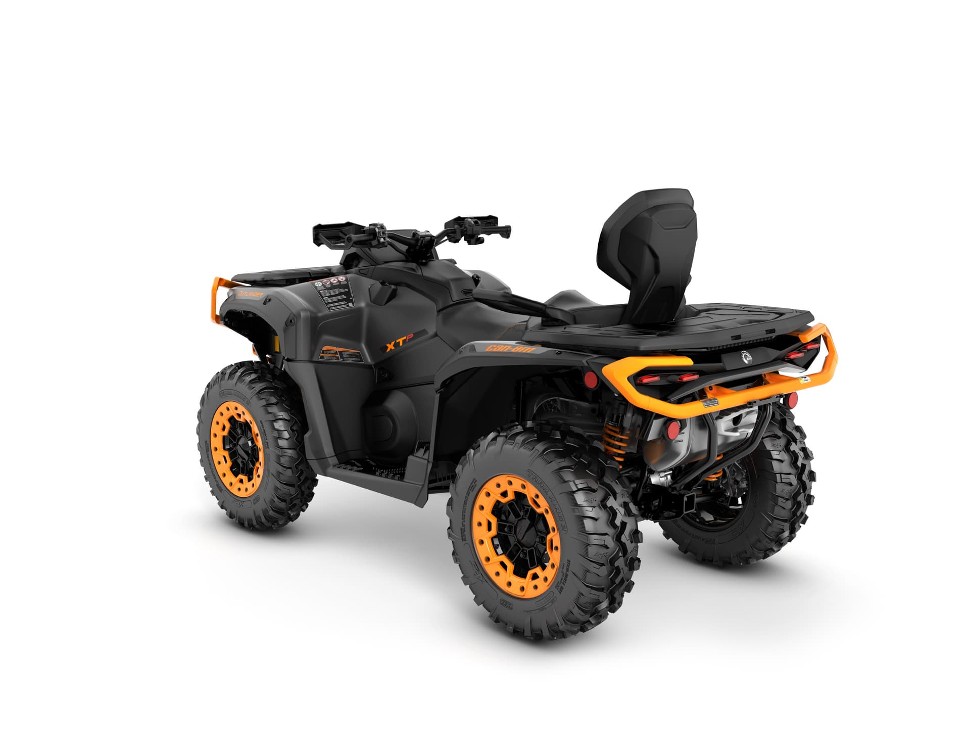 Can-Am Outlander MAX XT-P 1000R — Mineral Grey & Orange Crush, вид сзади